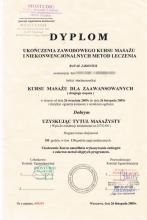 Dyplom masaż dla zaawansowanych